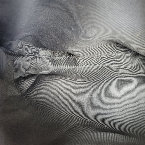 Navy blue shoulder bag long strap short handle satchel gold accents grandma chic - Picture 8 of 11